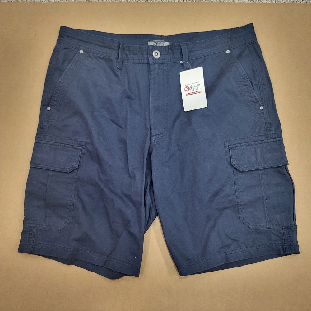 NWT Gander Mountain Guide Series Size 38 Cotton Navy Cargo Shorts Sports Outdoor